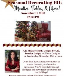 Designs By Gia- Seasonal Decorating Seminar