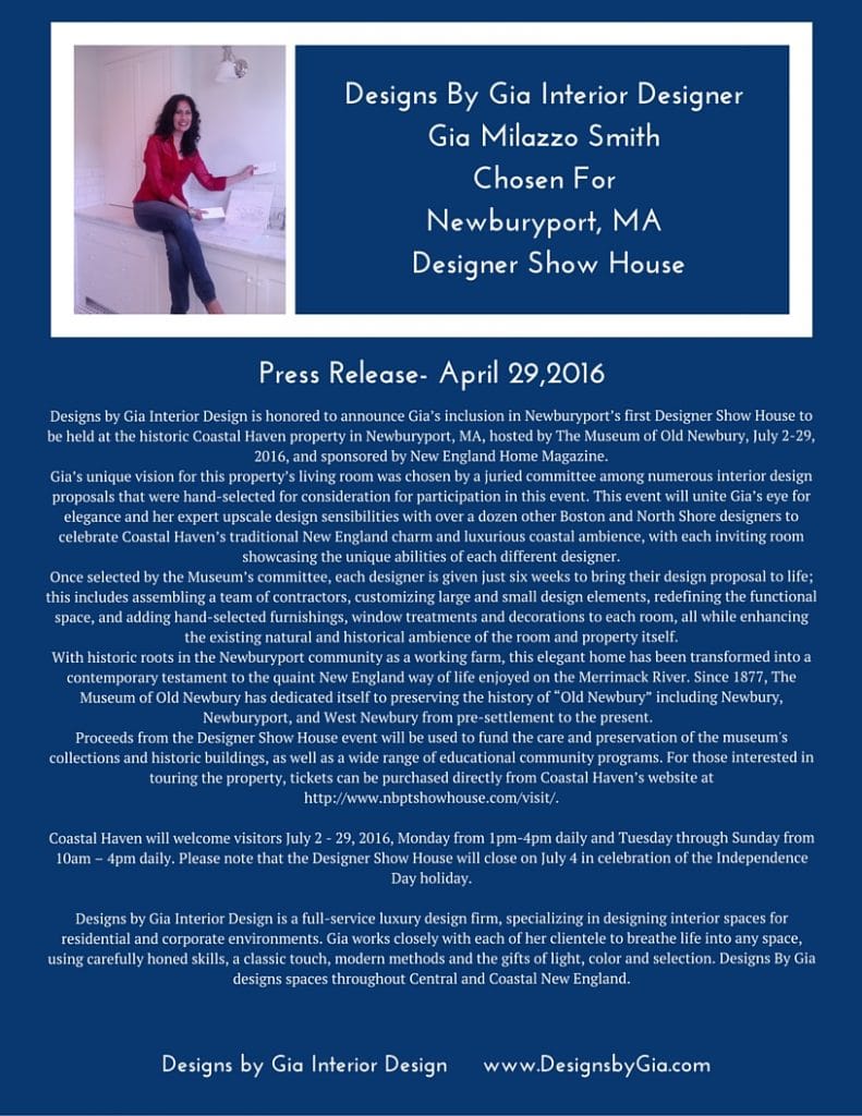 Gia Milazzo Smith Chosen for Show House