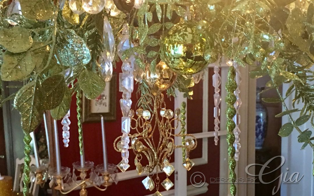 10 Tips For Designing The Perfect Holiday Table- Tip #10 Decorate the Chandelier