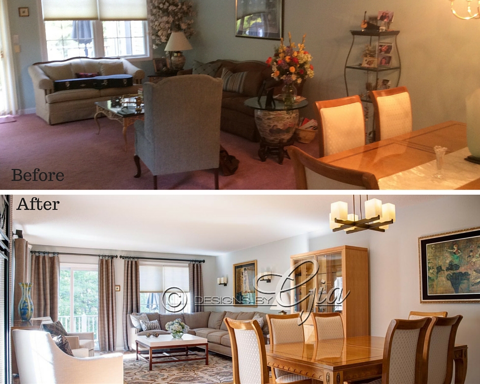 Before/After- Cannon Living room 